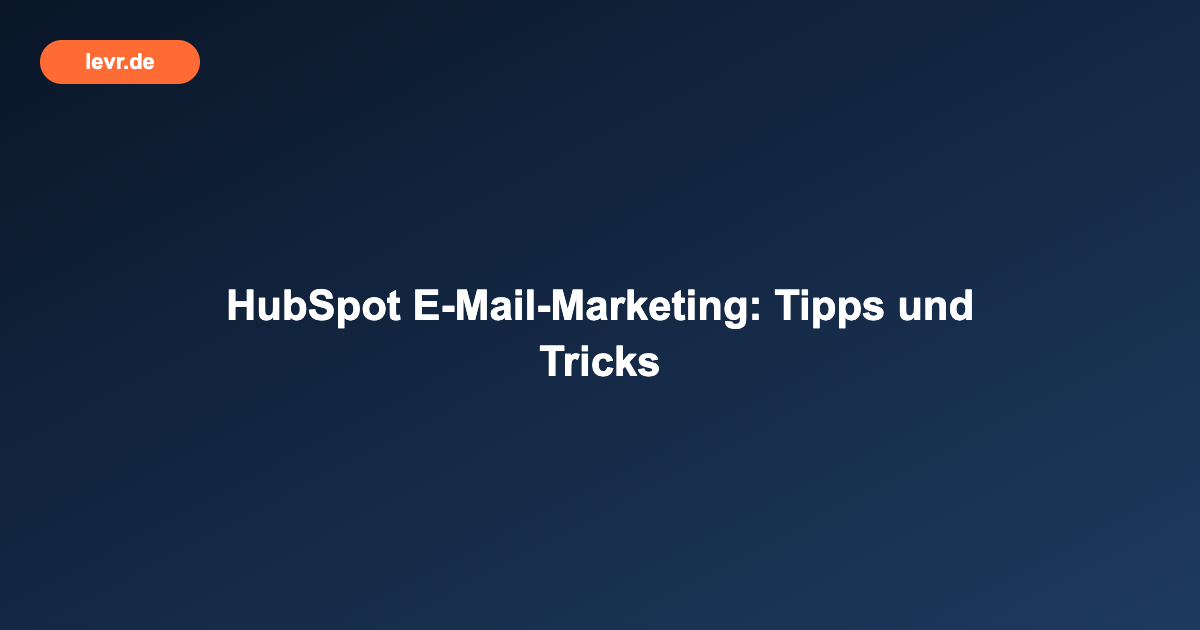 HubSpot E-Mail-Marketing