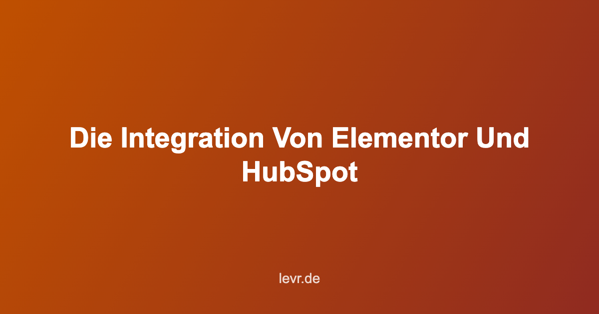 elementor hubspot form
