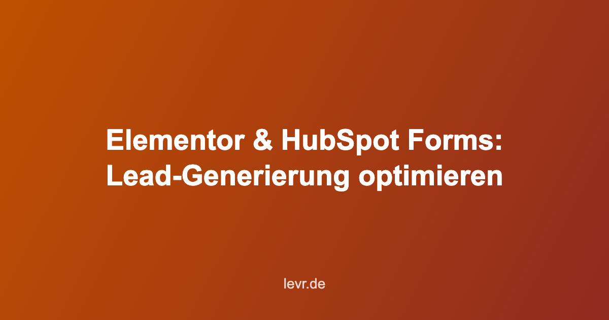 elementor hubspot forms