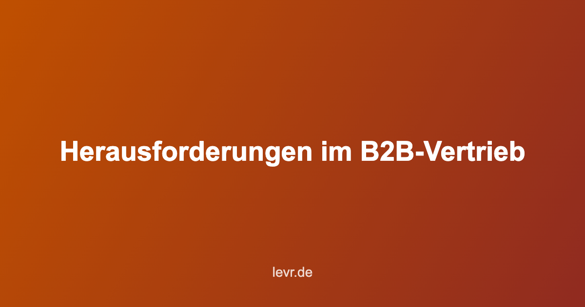 B2B Herausforderungen