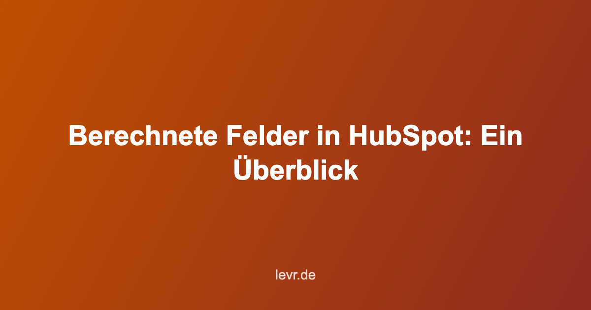 calculated fields hubspot