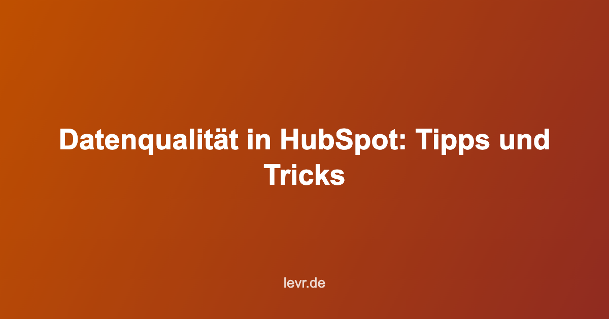data quality hubspot