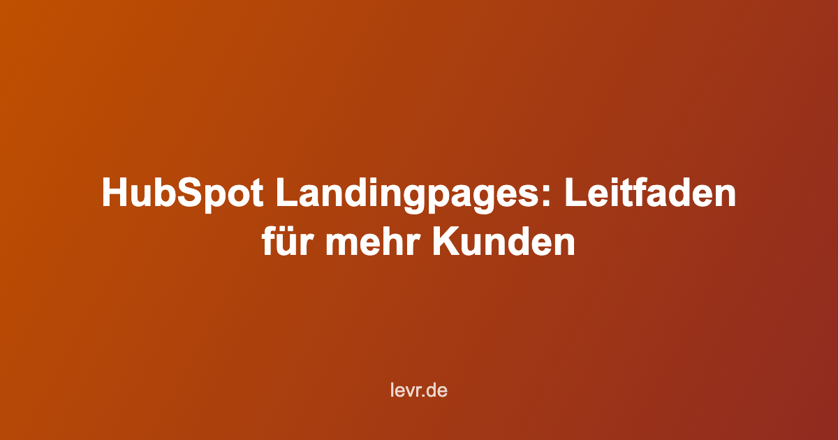 HubSpot Landingpages