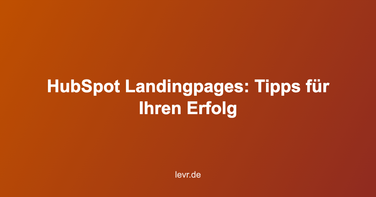 HubSpot Landingpages