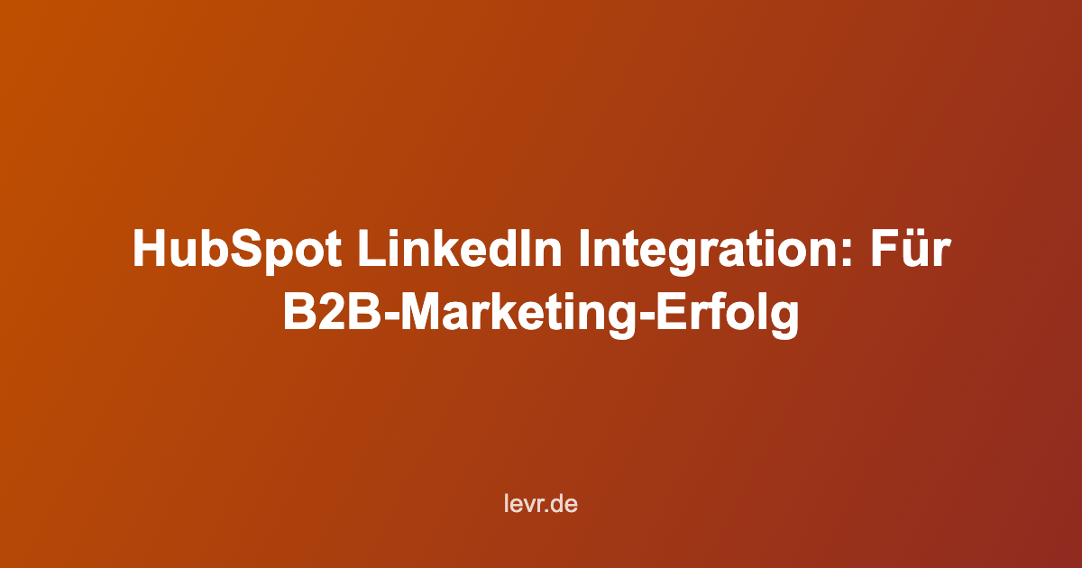 HubSpot LinkedIn Intergation