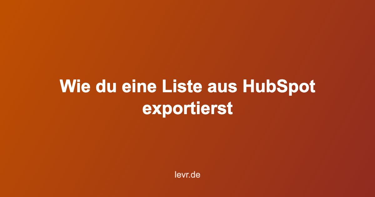 export list hubspot