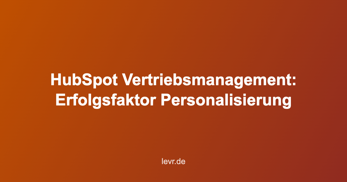 HubSpot Vertriebsmanagement