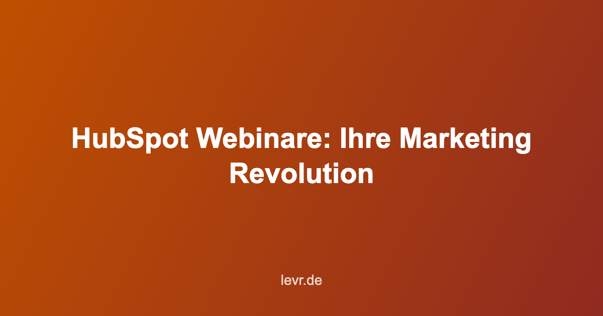 HubSpot Webinare