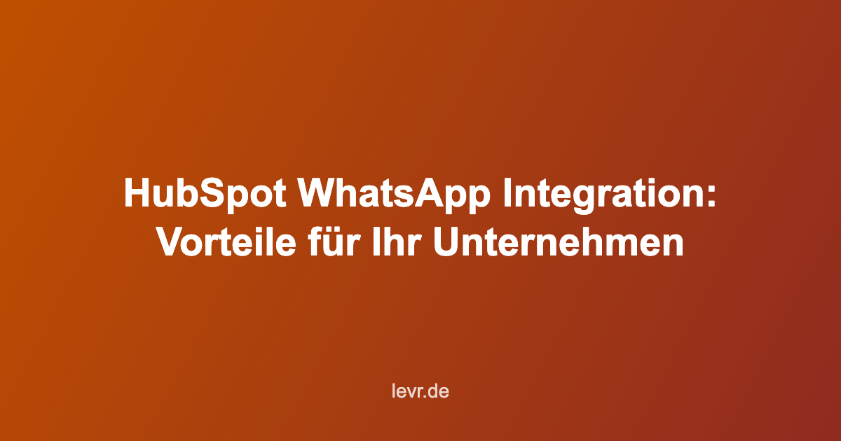 HubSpot WhatsApp Integration