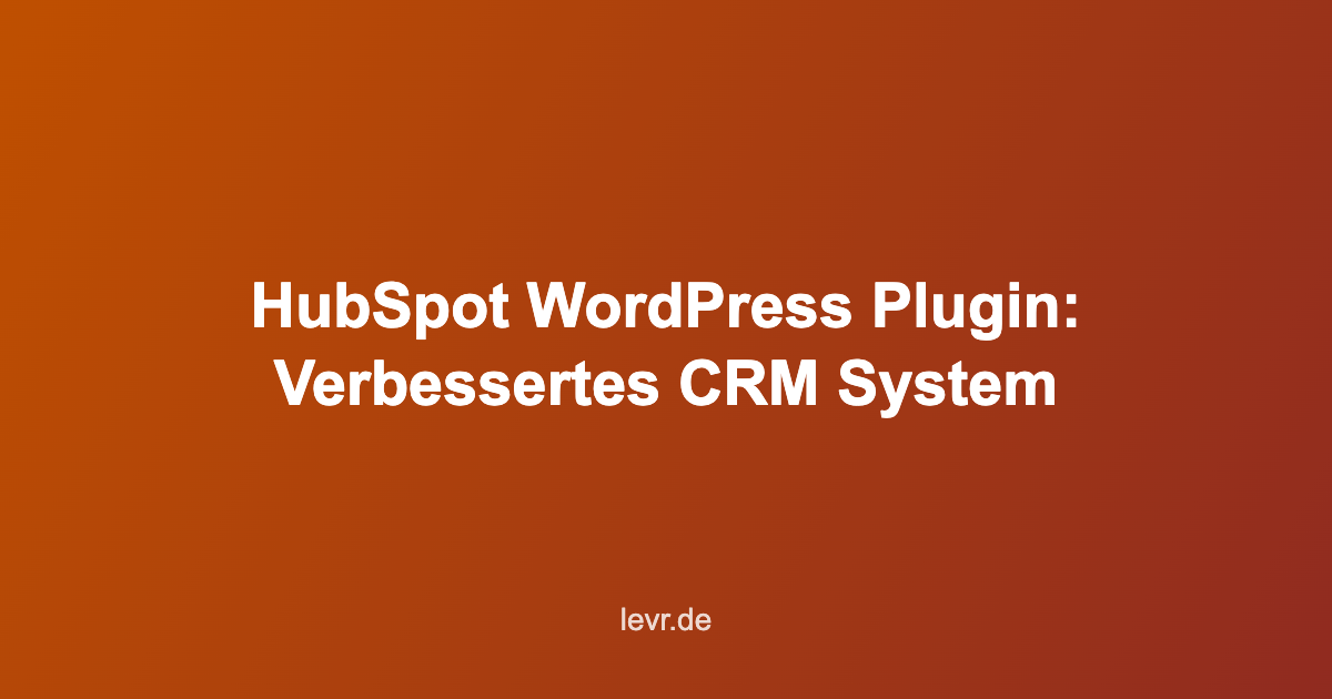 HubSpot WordPress Plugin